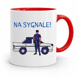 Kubek Czerwony Policjanta Policjantki Na Sygnale!