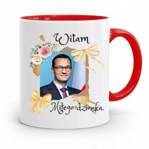 Kubek Czerwony Politycy Premier Mateusz Morawiecki