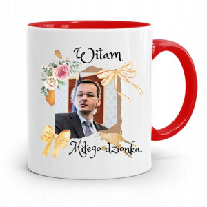 Kubek Czerwony Politycy Premier Mateusz Morawiecki