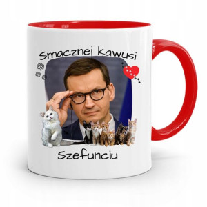 Kubek Czerwony Politycy Premier Mateusz Morawiecki
