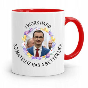 Kubek Czerwony Politycy Premier Mateusz Morawiecki