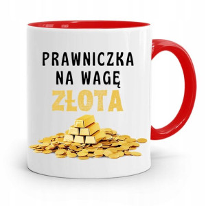 Kubek Czerwony Prawnika Prawniczka Na Wagę Złota