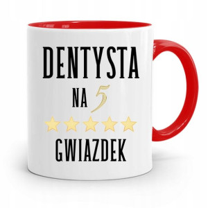 Kubek Czerwony Prezent Dentysty Na 5 Gwiazdek