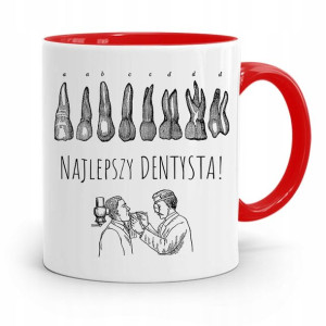 Kubek Czerwony Prezent Dentysty Najlepszy Dentysta