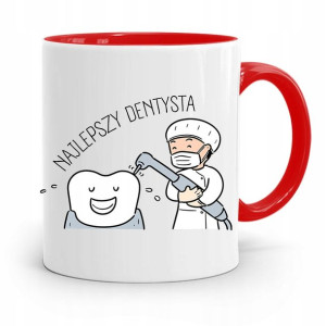 Kubek Czerwony Prezent Dentysty Najlepszy Dentysta