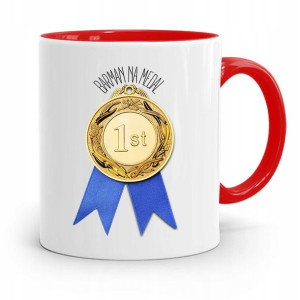 Kubek Czerwony Prezent Dla Barmana Na Medal #1