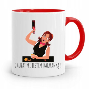 Kubek Czerwony Prezent Dla Barmanki Zaufaj Mi