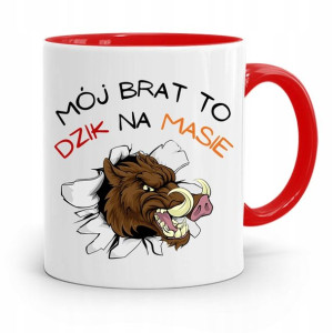 Kubek Czerwony Prezent Dla Brata Dzik Na Masie