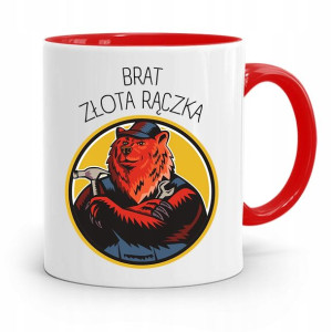 Kubek Czerwony Prezent Dla Brata Złota Rączka