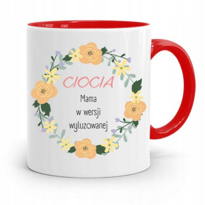 Kubek Czerwony Prezent Dla Cioci Wyluzowana Mama
