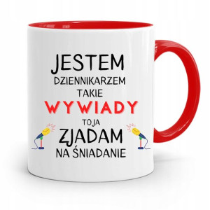Kubek Czerwony Prezent Dla Dziennikarza Reportera