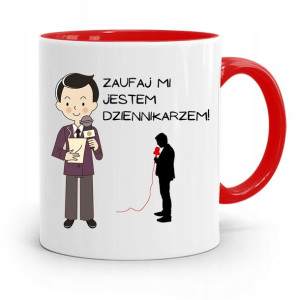 Kubek Czerwony Prezent Dla Dziennikarza Reportera