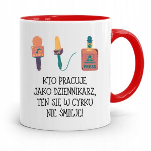 Kubek Czerwony Prezent Dla Dziennikarza Reportera