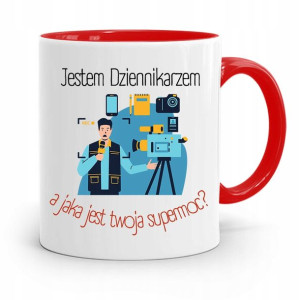 Kubek Czerwony Prezent Dla Dziennikarza Reportera