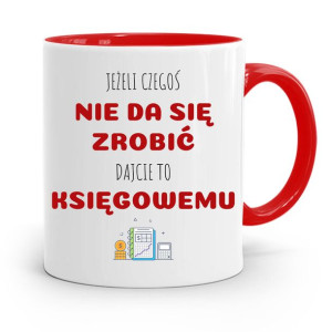 Kubek Czerwony Prezent Dla Księgowej Księgowego