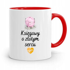 Kubek Czerwony Prezent Dla Księgowej Księgowego