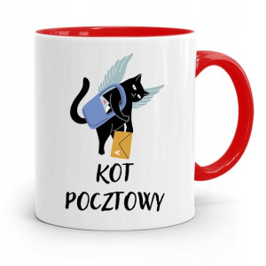 Kubek Czerwony Prezent Dla Listonosza Kot Pocztowy
