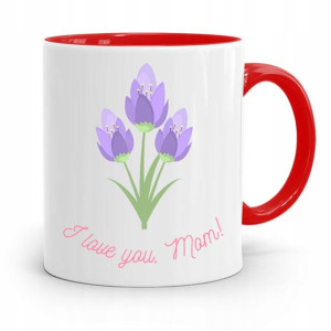 Kubek Czerwony Prezent Dla Mamy I Love You Mom
