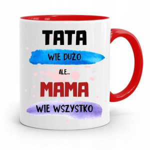 Kubek Czerwony Prezent Dla Mamy Mama Wie Wszystko