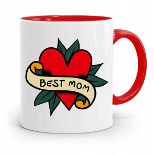 Kubek Czerwony Prezent Dla Mamy Matki Best Mom