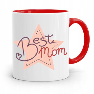 Kubek Czerwony Prezent Dla Mamy Matki Best Mom