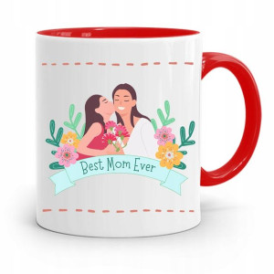 Kubek Czerwony Prezent Dla Mamy Matki Best Mom
