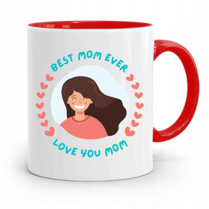 Kubek Czerwony Prezent Dla Mamy Matki Best Mom