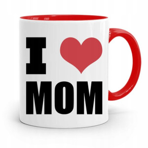 Kubek Czerwony Prezent Dla Mamy Matki I Love Mom