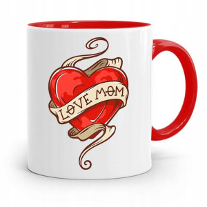 Kubek Czerwony Prezent Dla Mamy Matki Love Mom