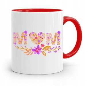 Kubek Czerwony Prezent Dla Mamy Matki Mamusi Mom