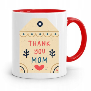 Kubek Czerwony Prezent Dla Mamy Thank You Mom