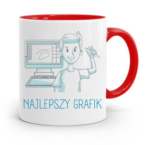 Kubek Czerwony Prezent Dla Najlepszego Grafika
