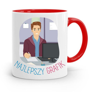 Kubek Czerwony Prezent Dla Najlepszego Grafika