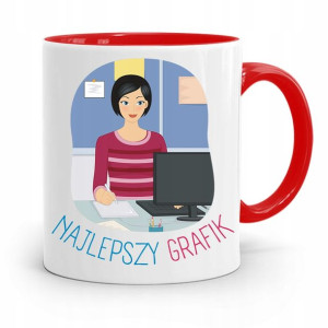 Kubek Czerwony Prezent Dla Najlepszego Grafika