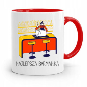 Kubek Czerwony Prezent Dla Najlepszej Barmanki