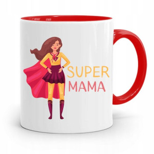 Kubek Czerwony Prezent Dla Super Mamy Matki