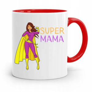 Kubek Czerwony Prezent Dla Super Mamy Matki