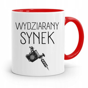 Kubek Czerwony Prezent Dla Syna Wydziarany Synek