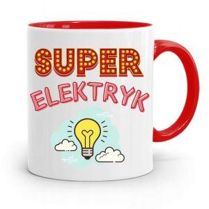 Kubek Czerwony Prezent Elektryka Super Elektryk