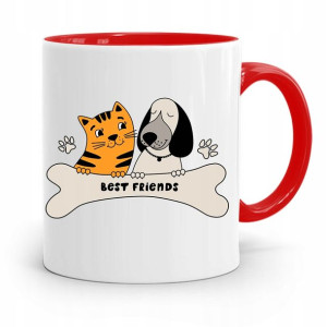 Kubek Czerwony Przyjaciela Best Friends Prezent