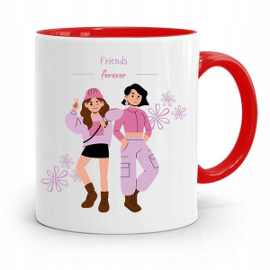 Kubek Czerwony Przyjaciela Friends Forever Prezent