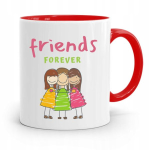 Kubek Czerwony Przyjaciela Friends Forever Prezent