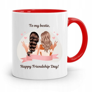 Kubek Czerwony Przyjaciela Happy Friendship Day