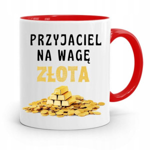 Kubek Czerwony Przyjaciela Na Wage Złota