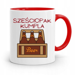 Kubek Czerwony Przyjaciela Sześciopak Kumpla
