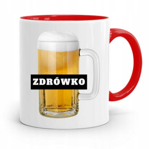 Kubek Czerwony Przyjaciela Zdrówko Piwko Prezent