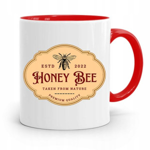 Kubek Czerwony Pszczelarza Honey Bee Prezent