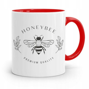 Kubek Czerwony Pszczelarza Honeybee Prezent