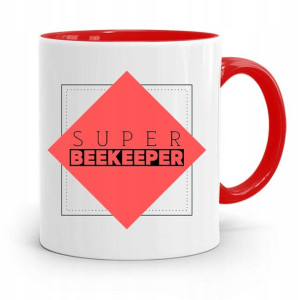 Kubek Czerwony Pszczelarza Super Beekeeper Prezent