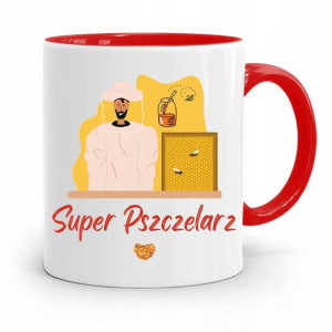 Kubek Czerwony Pszczelarza Super Pszczelarz